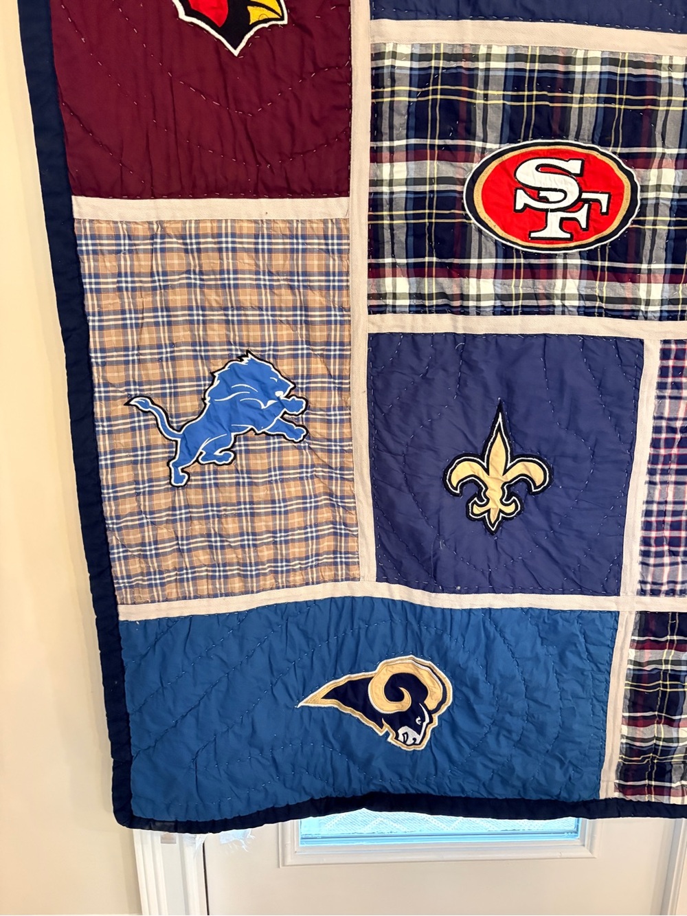 Pottery Barn PB Teen NFL Football Team Logos Full Queen Quilt Comforter - Picture 2 of 13